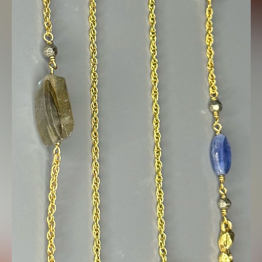 Alexis Bittar Labradorite and Blue Stone Necklace